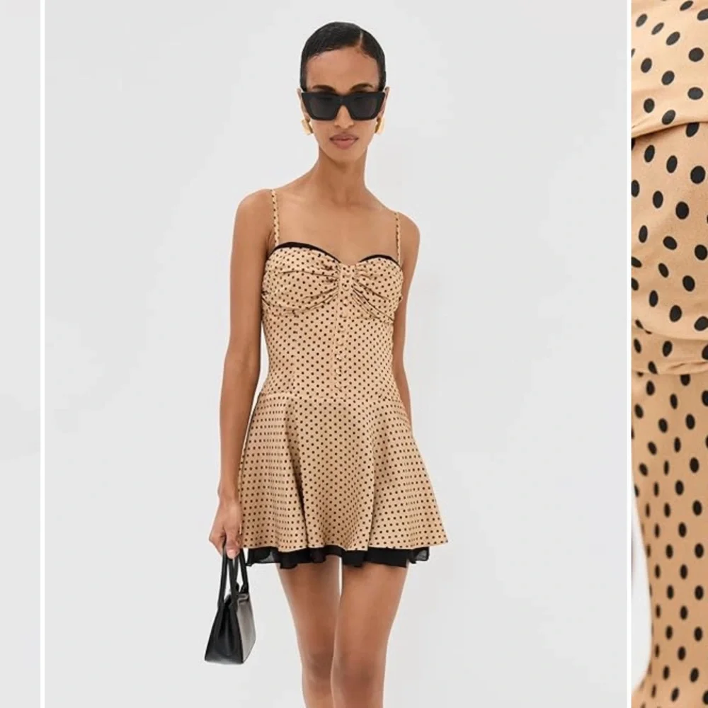 Reformation Ursula Silk Polka Dot Dress size 10 - Picture 3 of 7